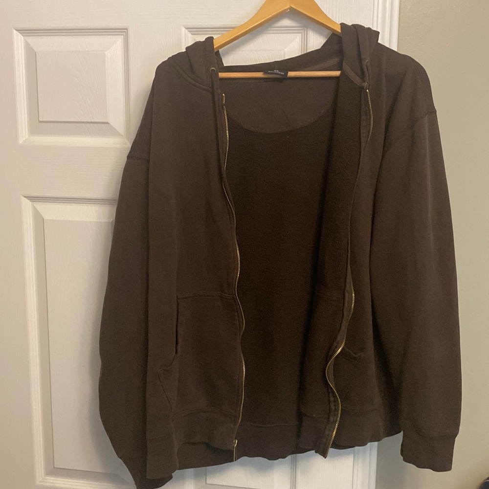 Brown zip up